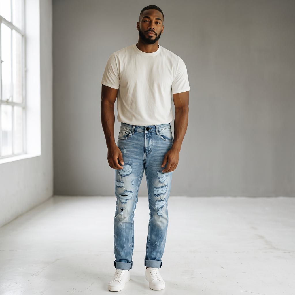 KAIROV JEANS 86 BLEANCH-DESTROYED